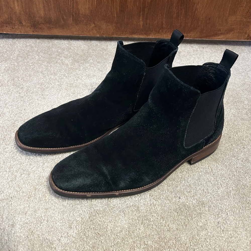 Black Suede Chelsea Boots
